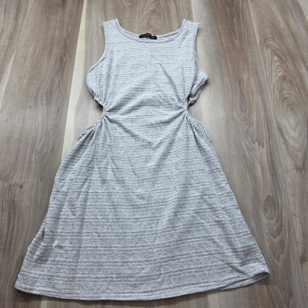 Caution To The Wind Light Gray Sleeveless Cutout Mini Dress